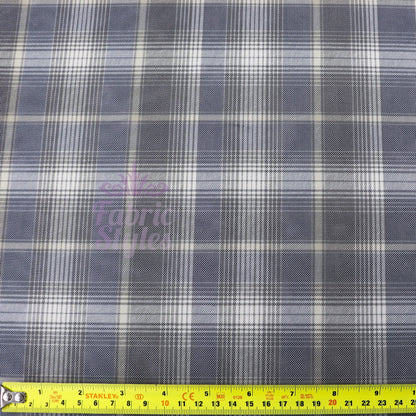 Navy Tartan Power Mesh Fabric