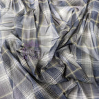 Navy Tartan Power Mesh Fabric
