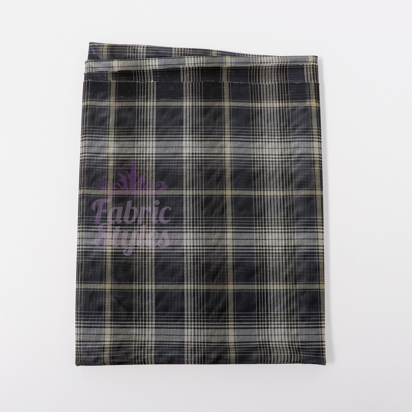 Navy Tartan Power Mesh Fabric