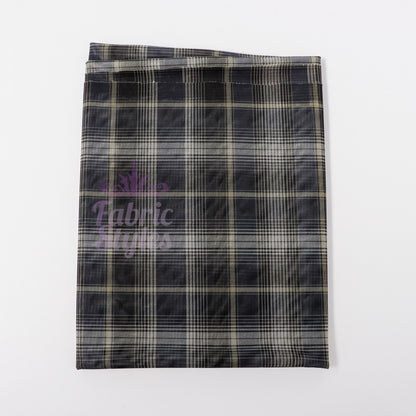 Navy Tartan Power Mesh Fabric