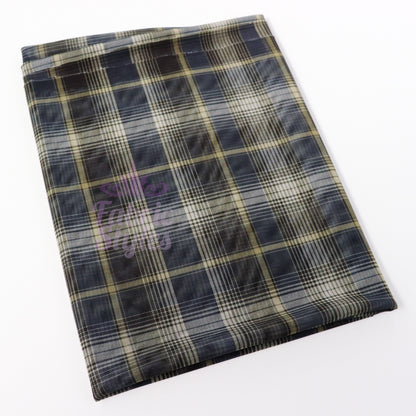 Navy Tartan Power Mesh Fabric