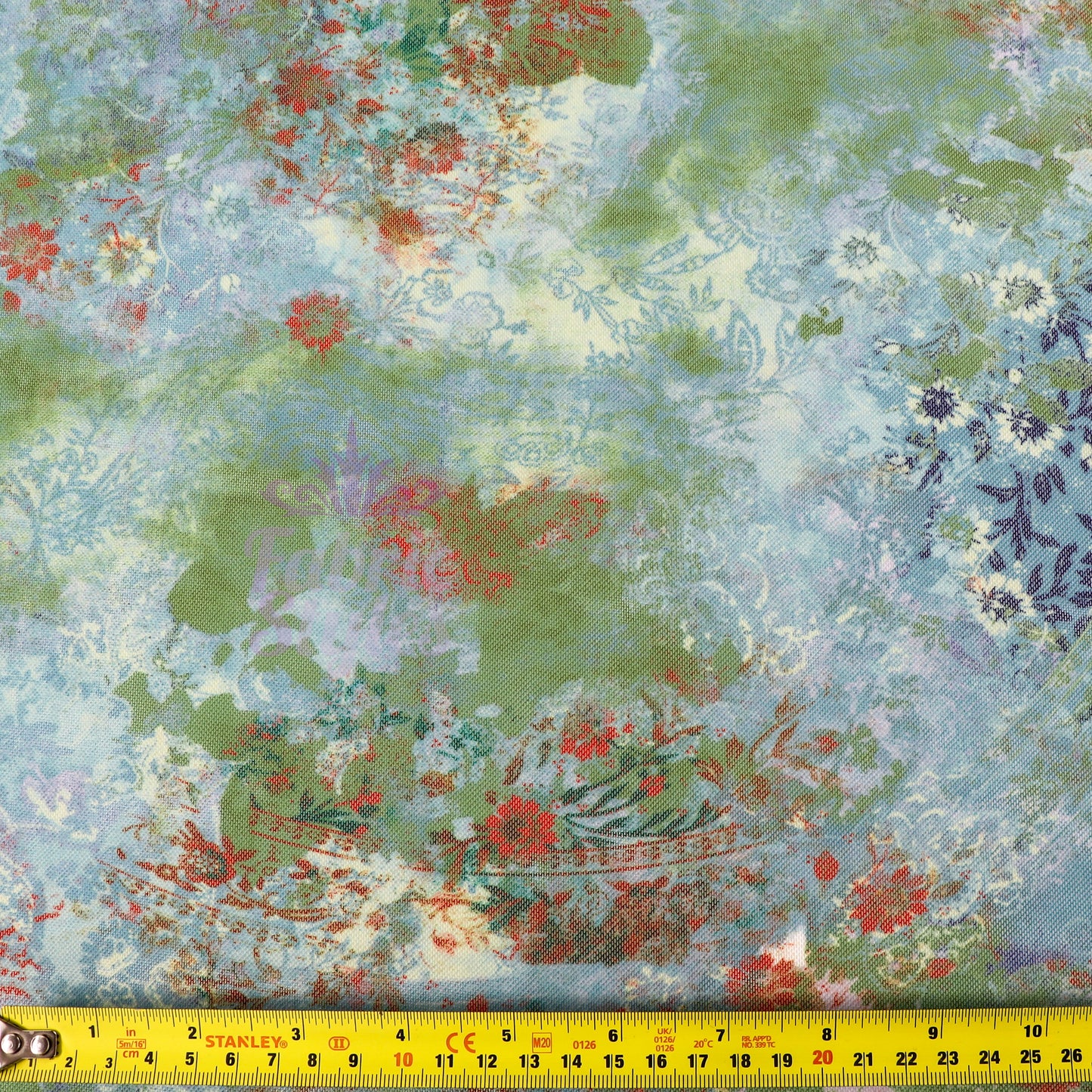 Green Floral Power Mesh Fabric