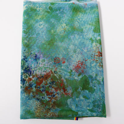 Green Floral Power Mesh Fabric