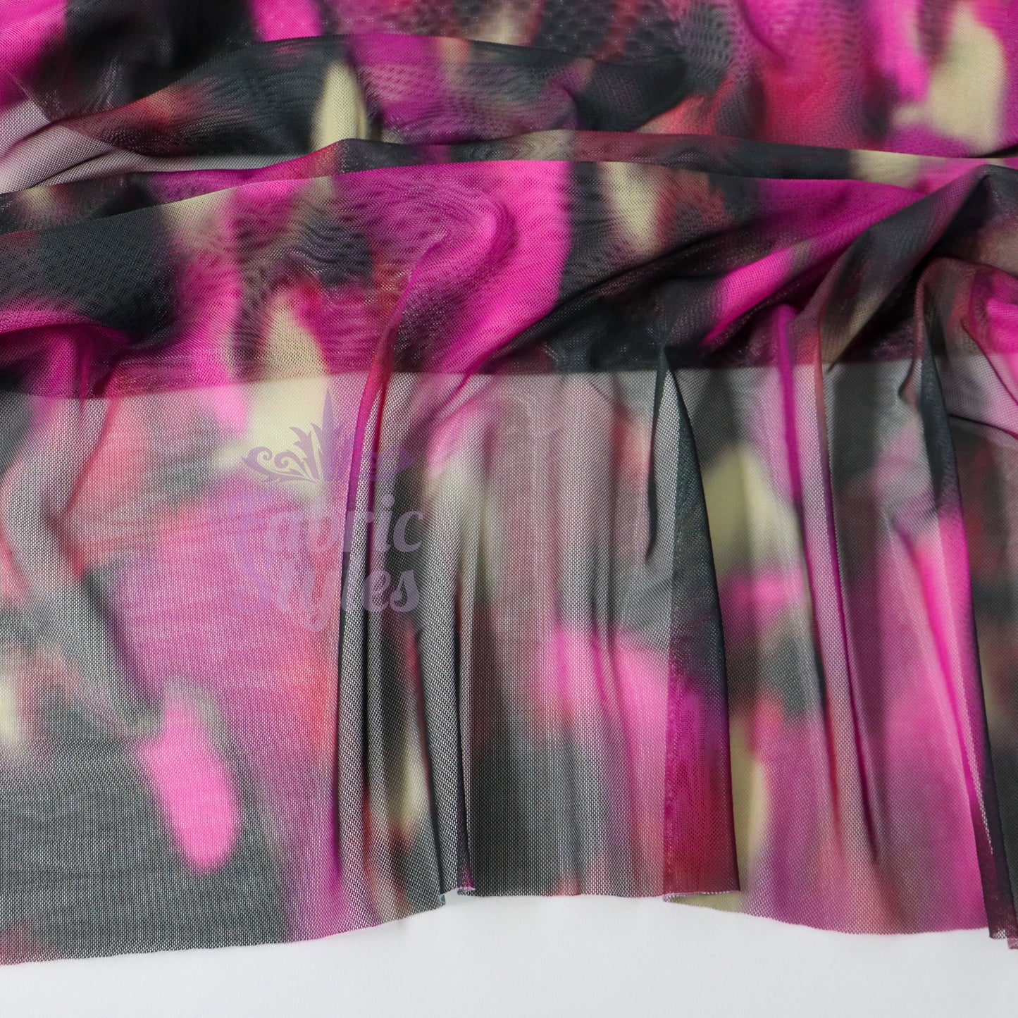 Pink Tie Dye Power Mesh Fabric