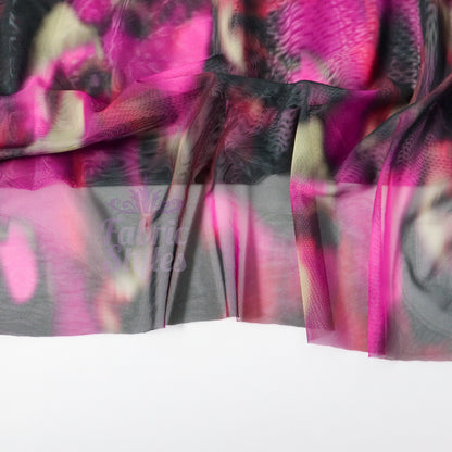 Pink Tie Dye Power Mesh Fabric