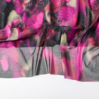 Pink Tie Dye Power Mesh Fabric