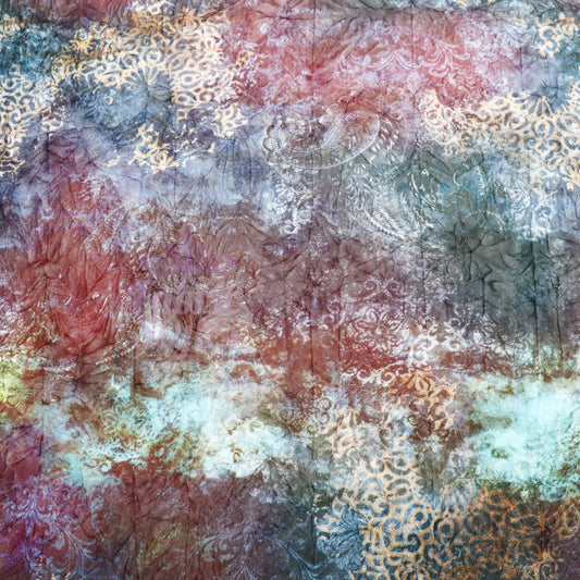 Tie Dye Paisley Power Mesh Fabric