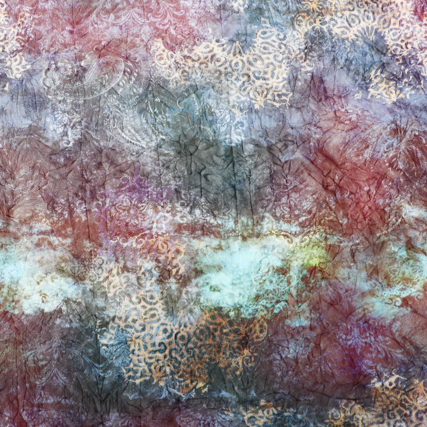 Tie Dye Paisley Power Mesh Fabric