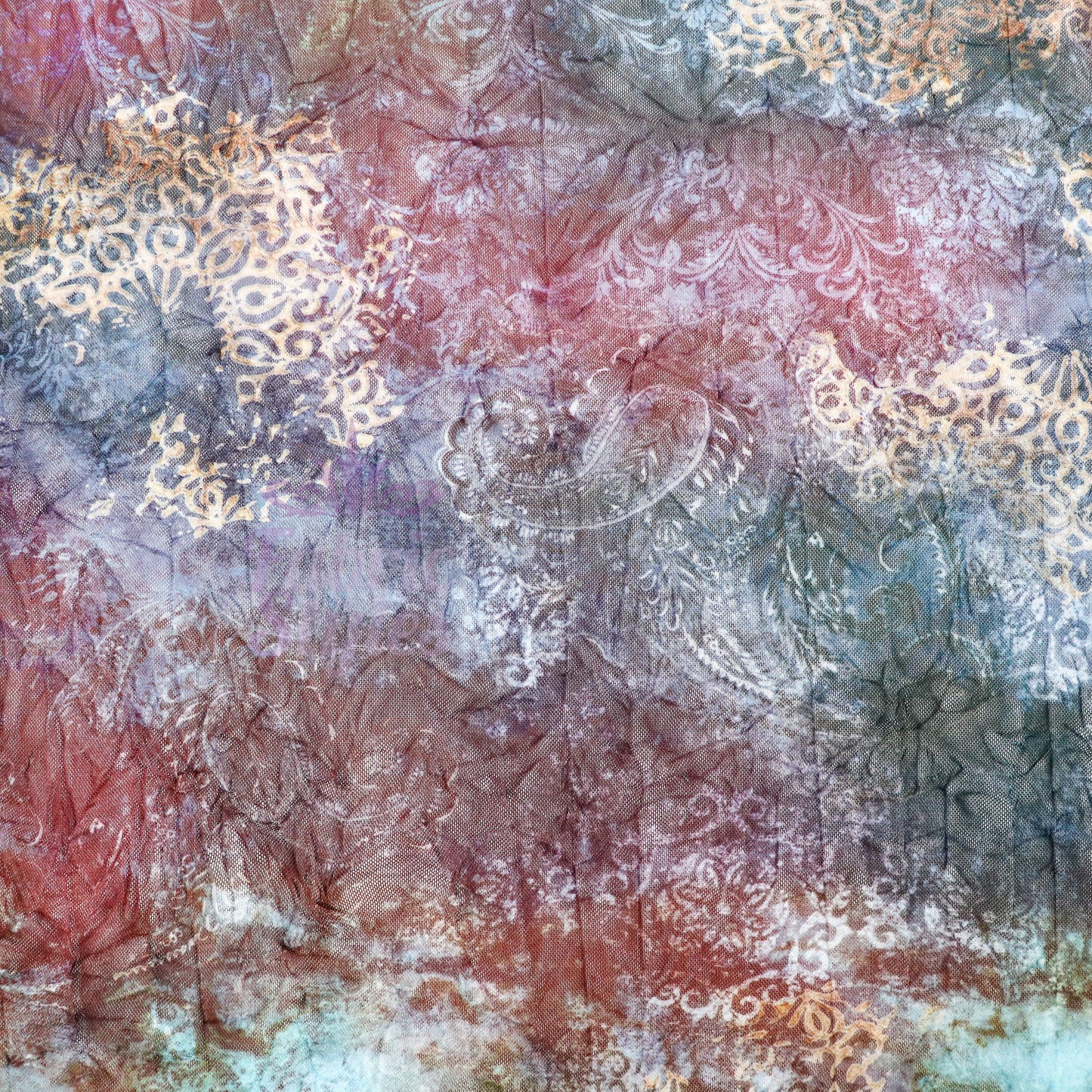 Tie Dye Paisley Power Mesh Fabric