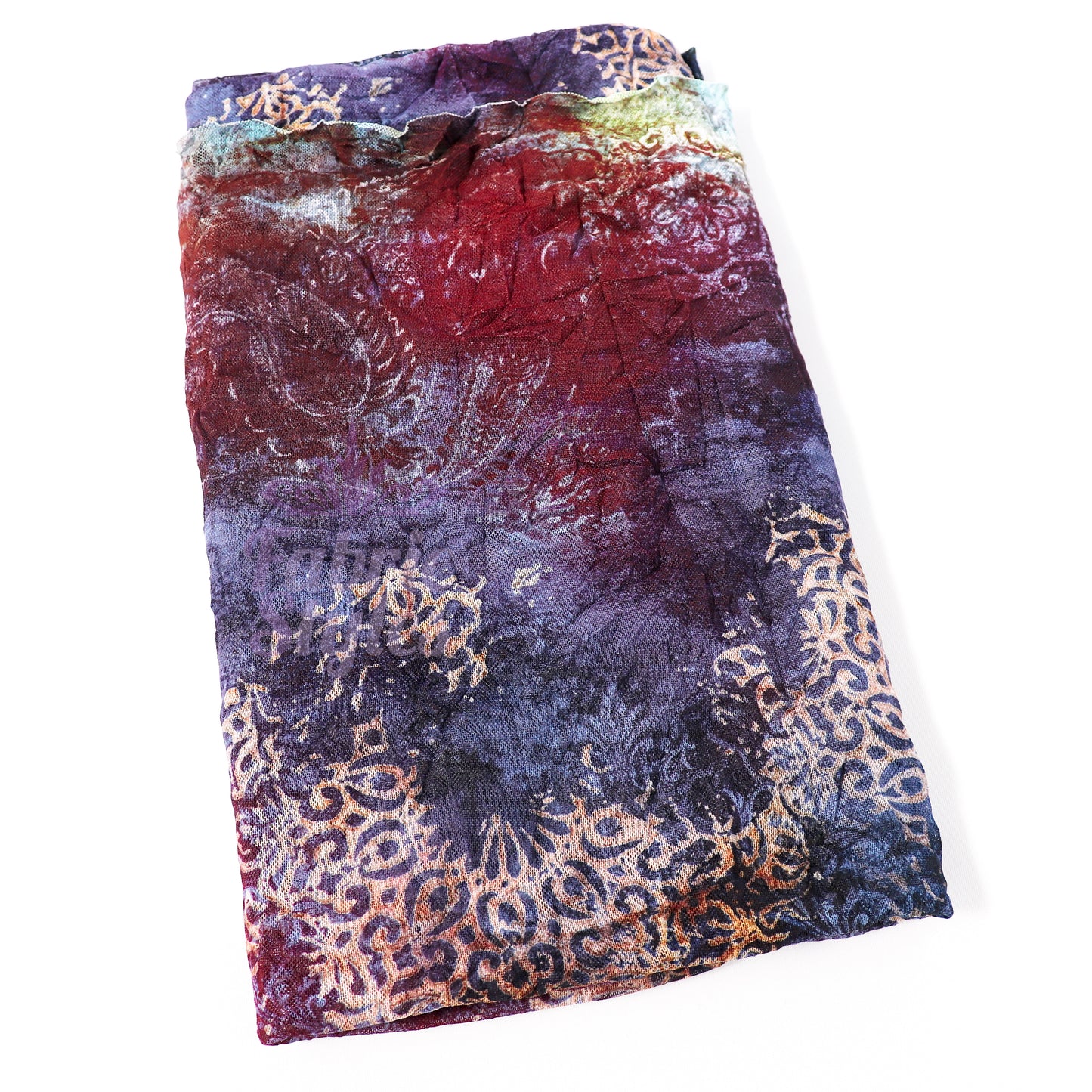 Tie Dye Paisley Power Mesh Fabric