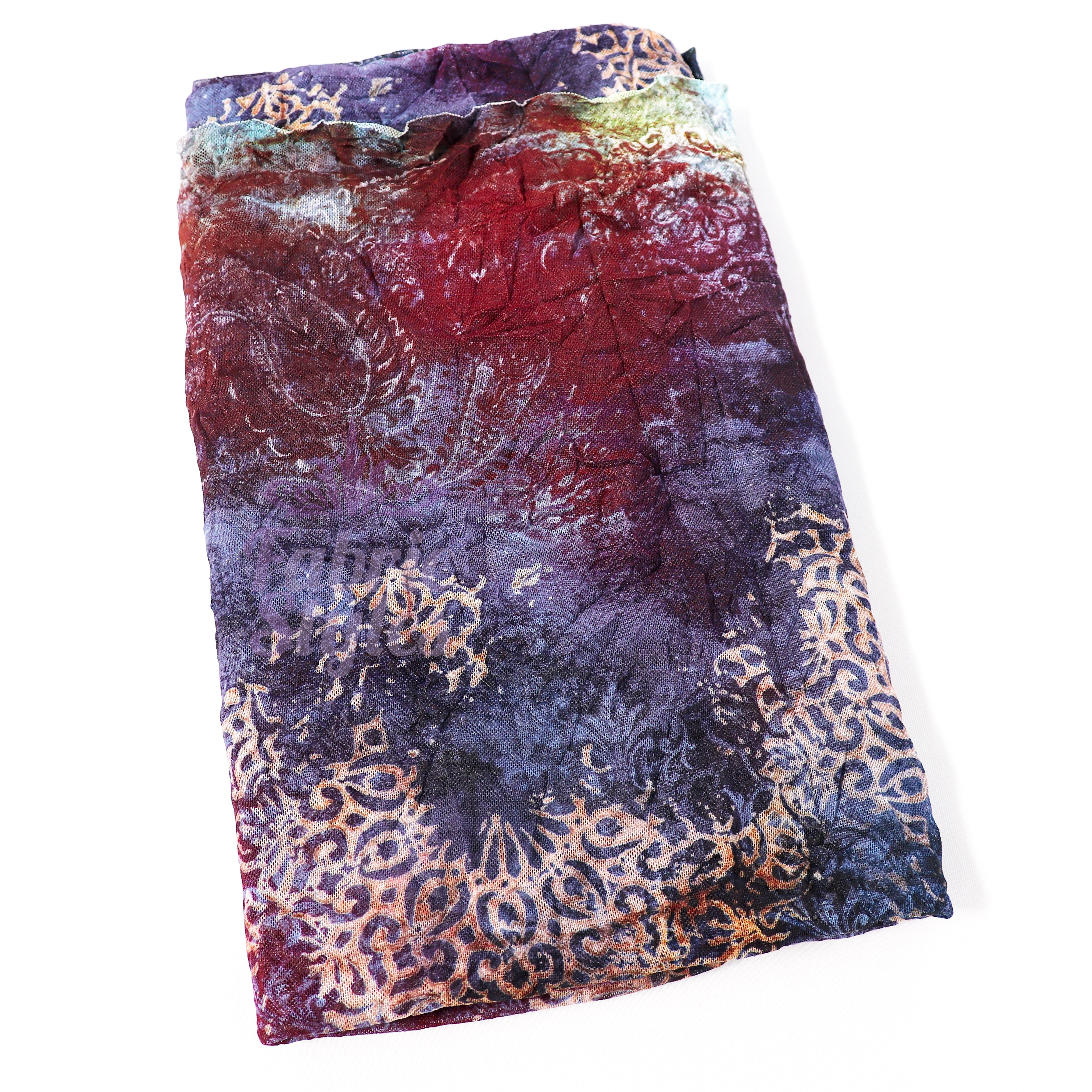 Tie Dye Paisley Power Mesh Fabric