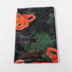 Green Tie Dye Orange Floral Power Mesh Fabric