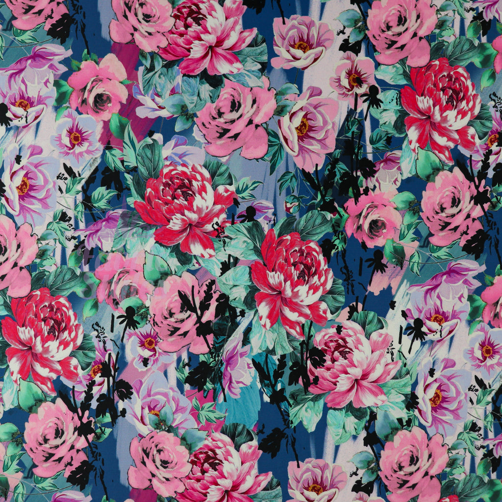 FS1239 Rose Floral Spandex All Way Stretch Fabric