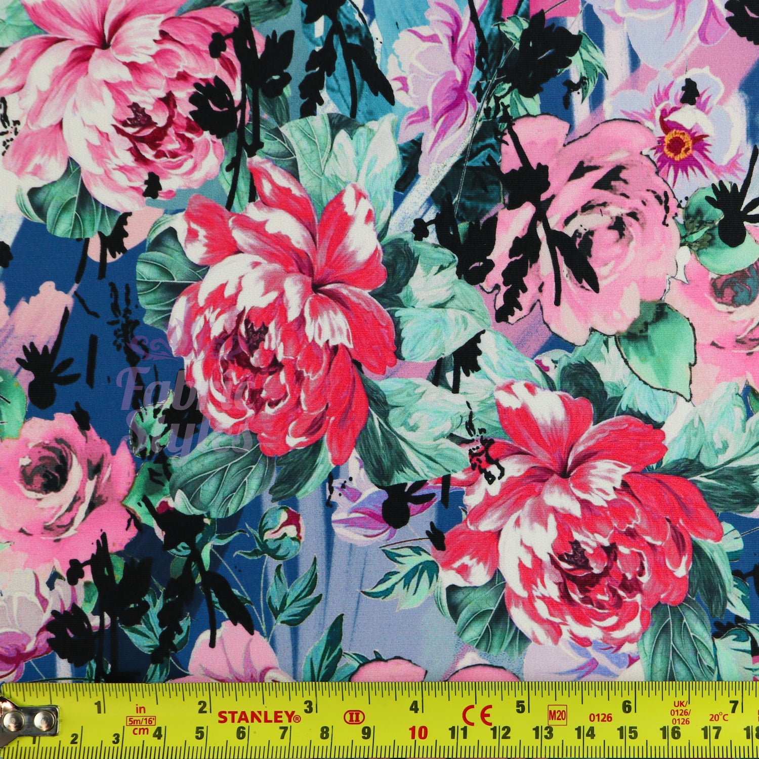 FS1239 Rose Floral Spandex All Way Stretch Fabric