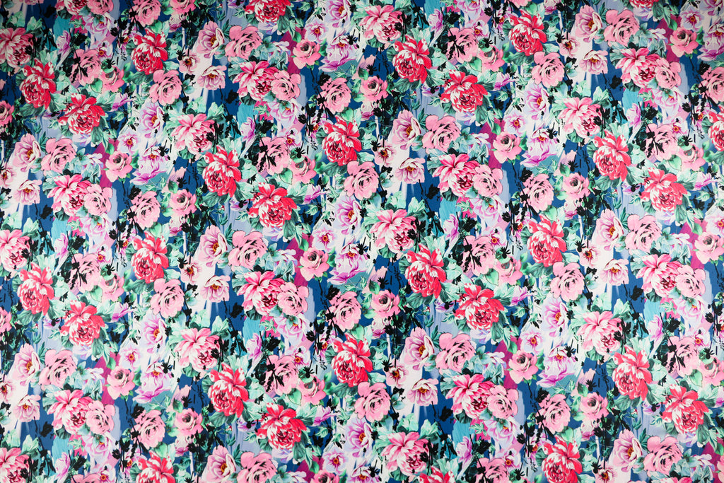 FS1239 Rose Floral Spandex All Way Stretch Fabric