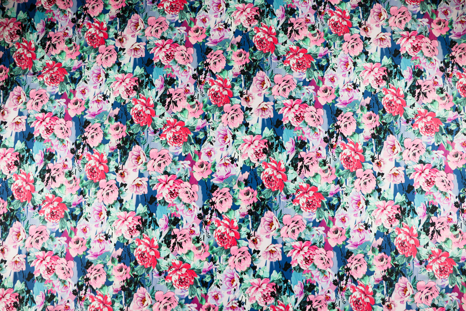 FS1239 Rose Floral Spandex All Way Stretch Fabric