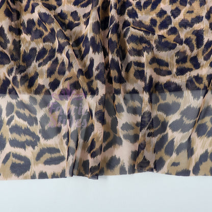 Leopard Print Power Mesh Fabric