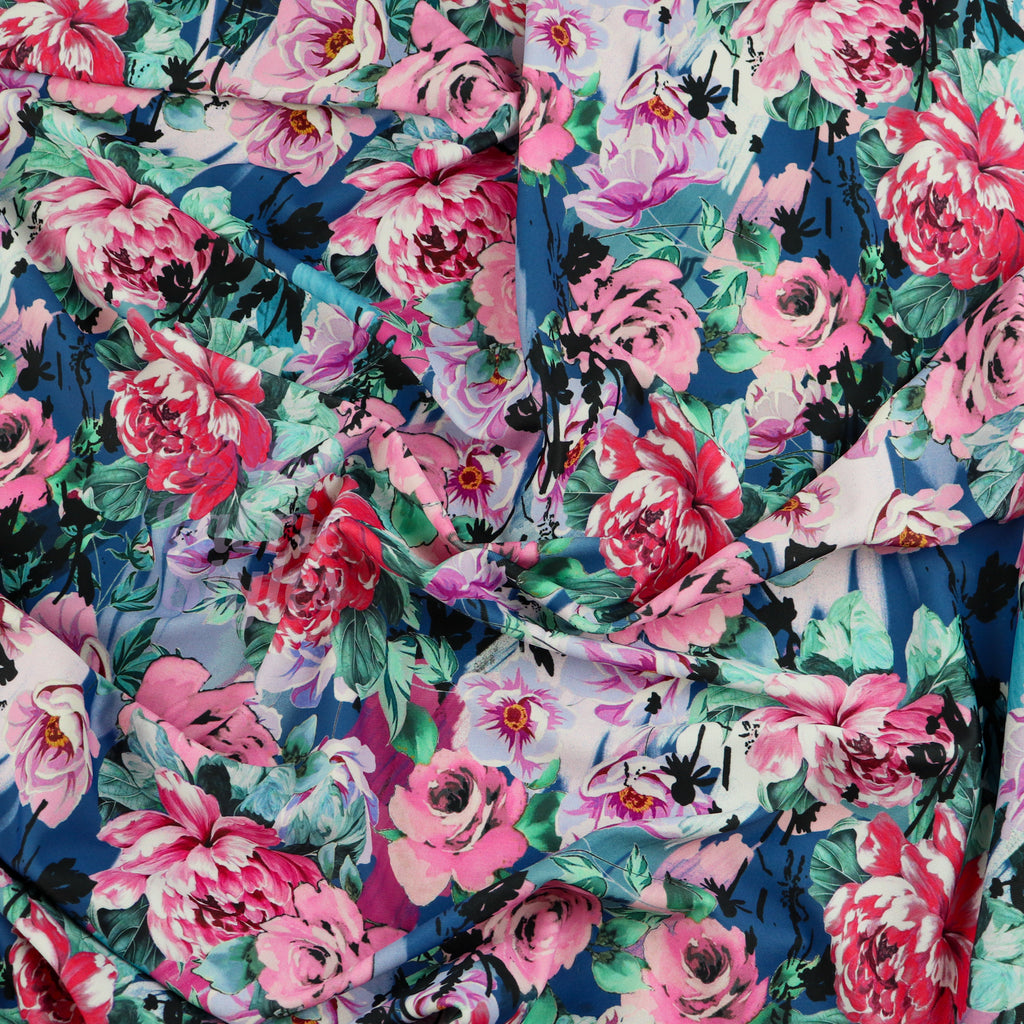 FS1239 Rose Floral Spandex All Way Stretch Fabric