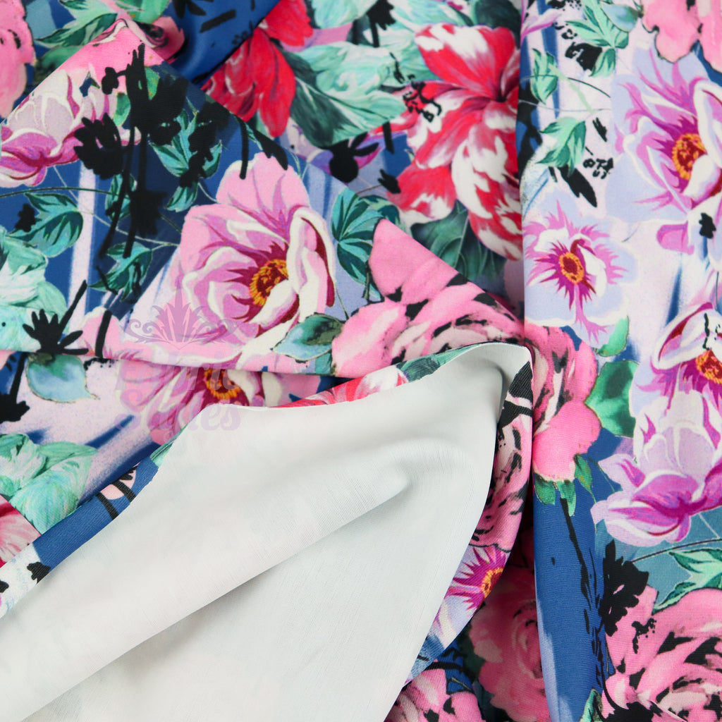 FS1239 Rose Floral Spandex All Way Stretch Fabric