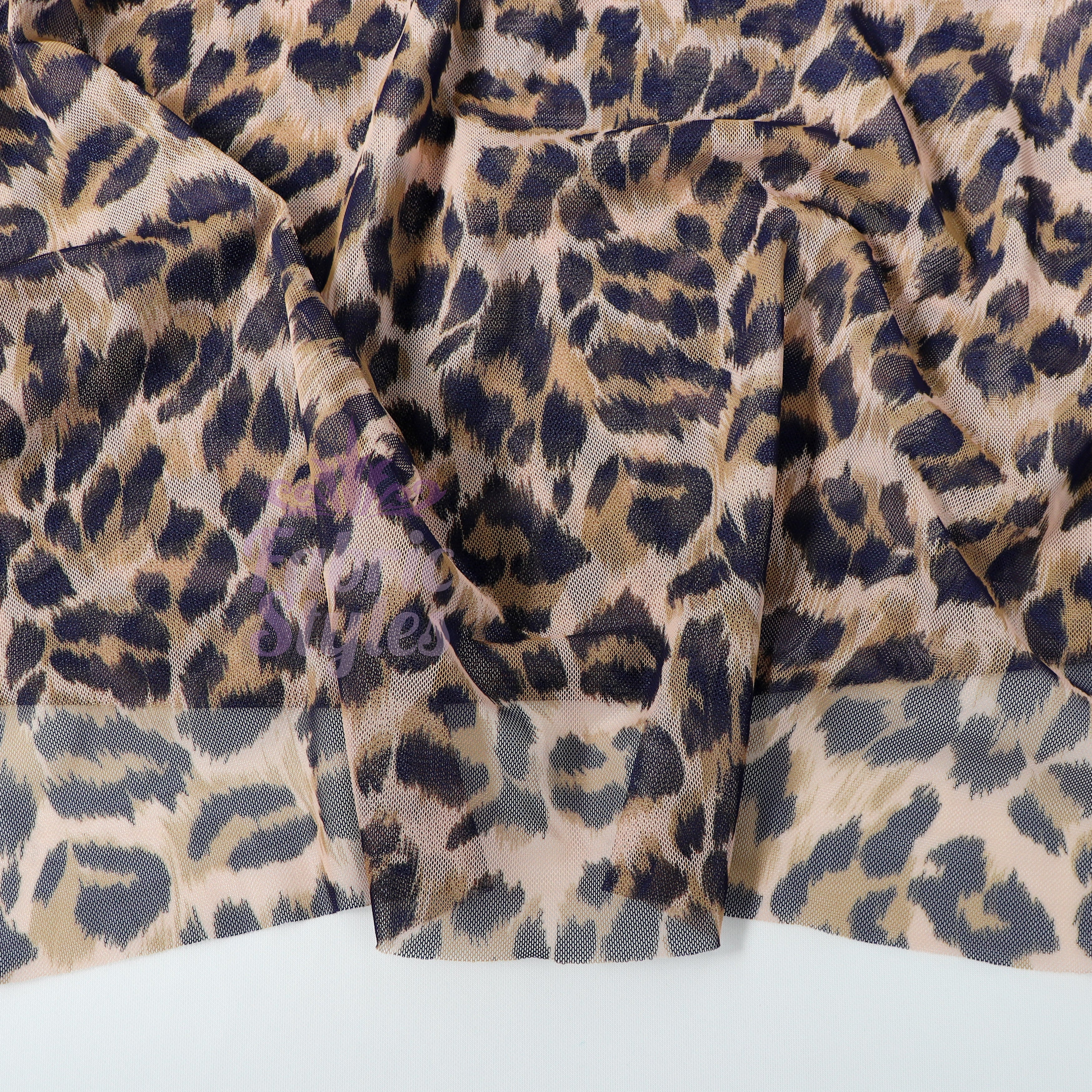 Leopard Print Power Mesh Fabric