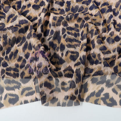 Leopard Print Power Mesh Fabric