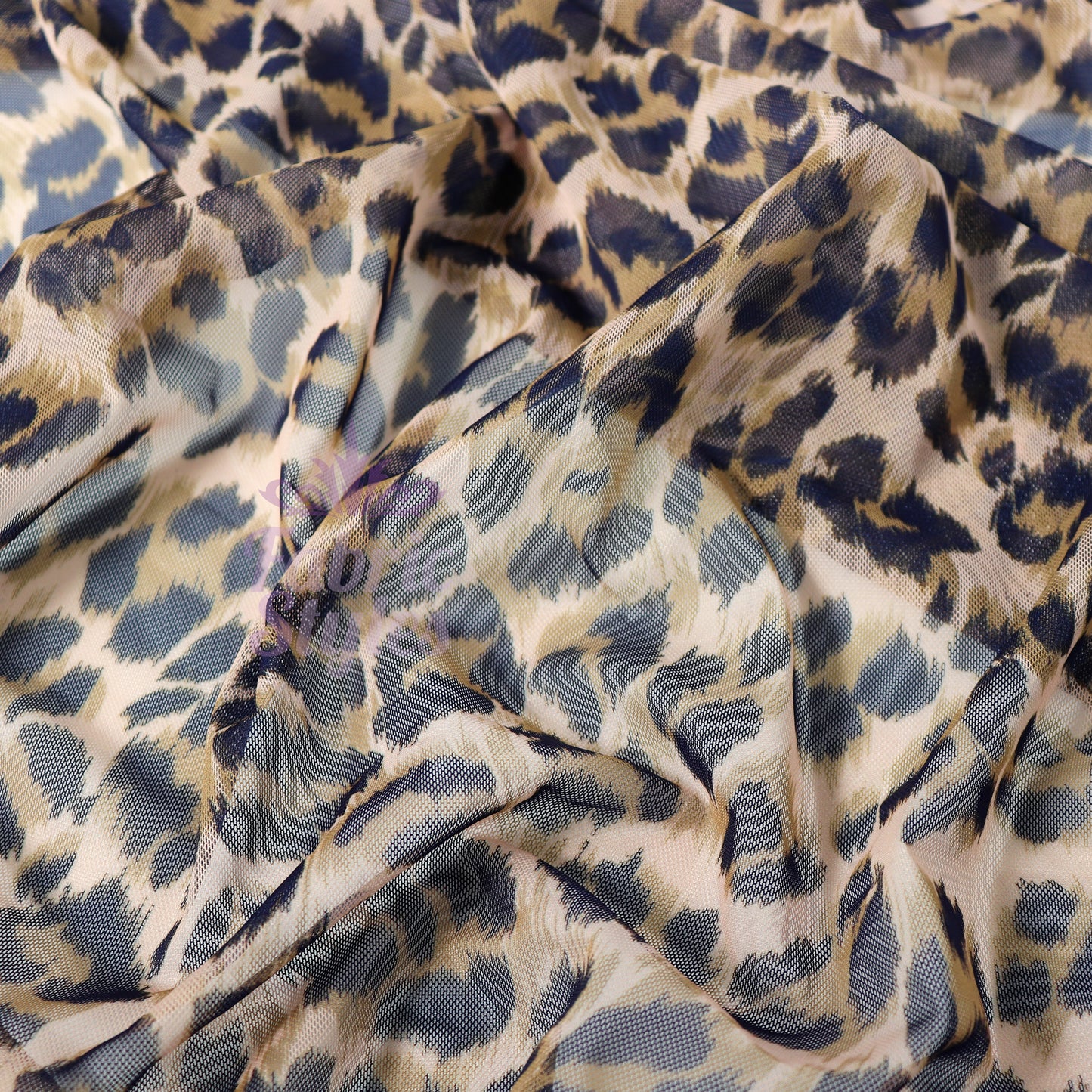 Leopard Print Power Mesh Fabric