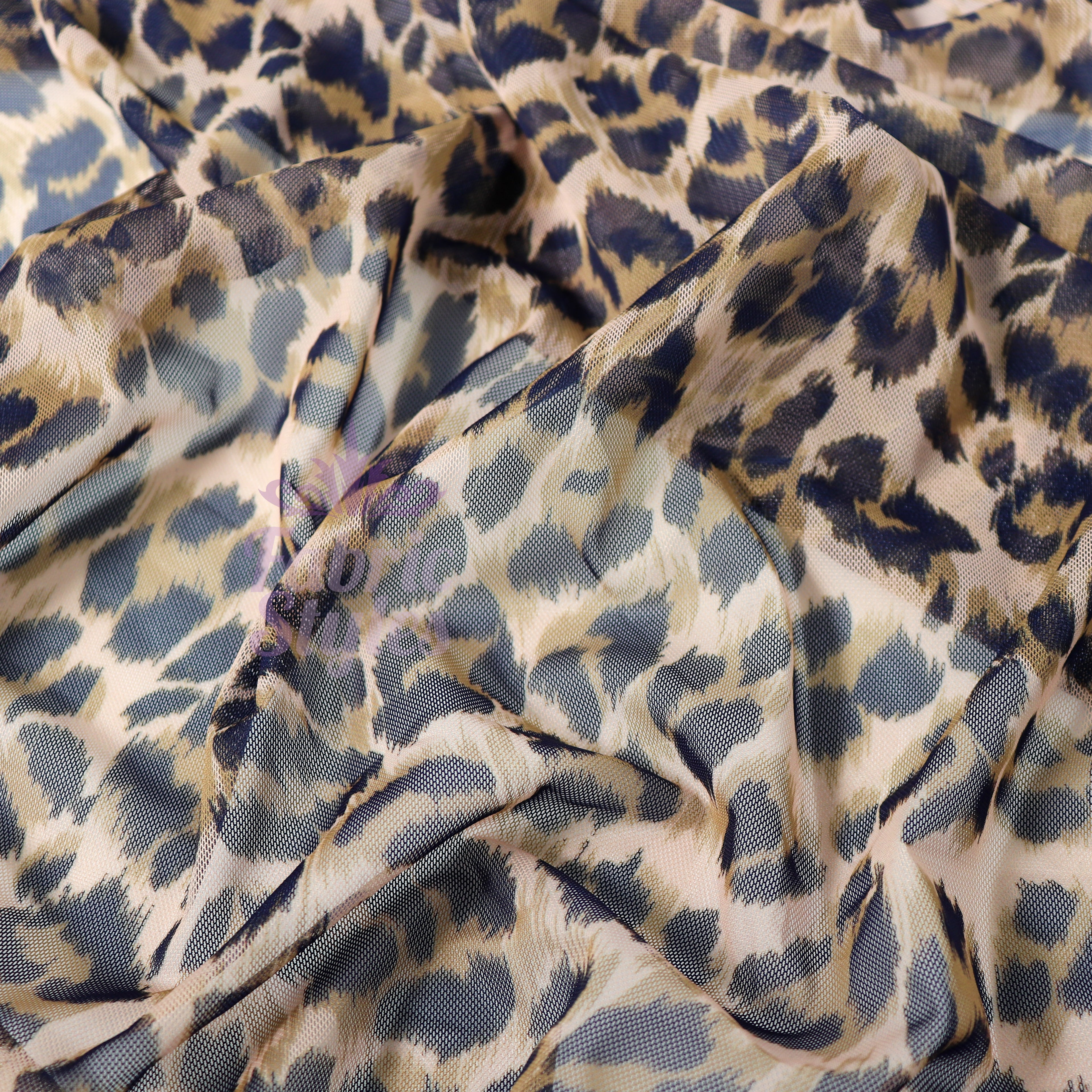 Leopard Print Power Mesh Fabric