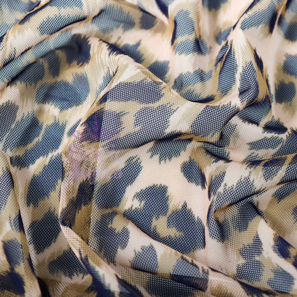 Leopard Print Power Mesh Fabric
