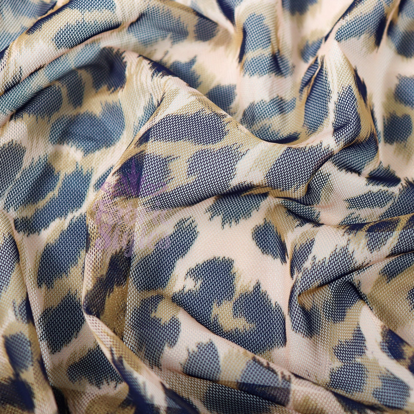 Leopard Print Power Mesh Fabric