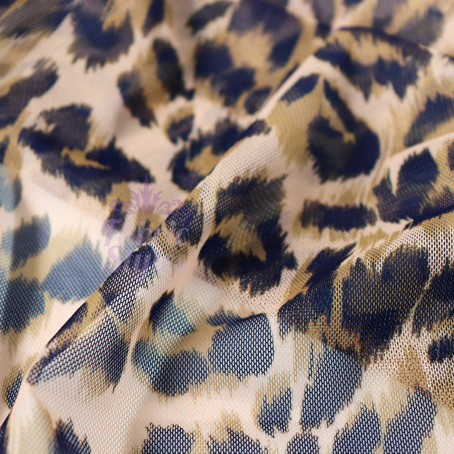 Leopard Print Power Mesh Fabric