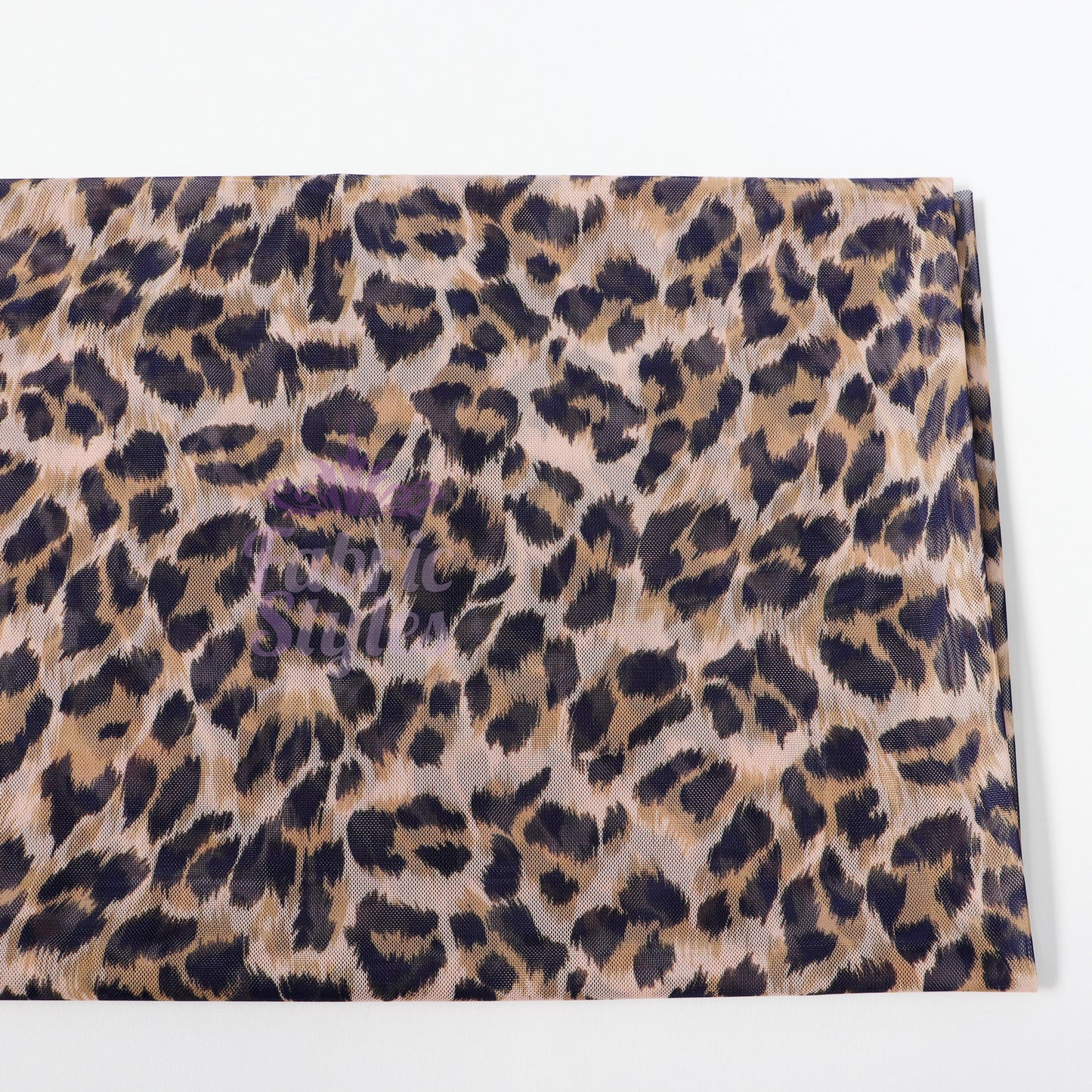 Leopard Print Power Mesh Fabric