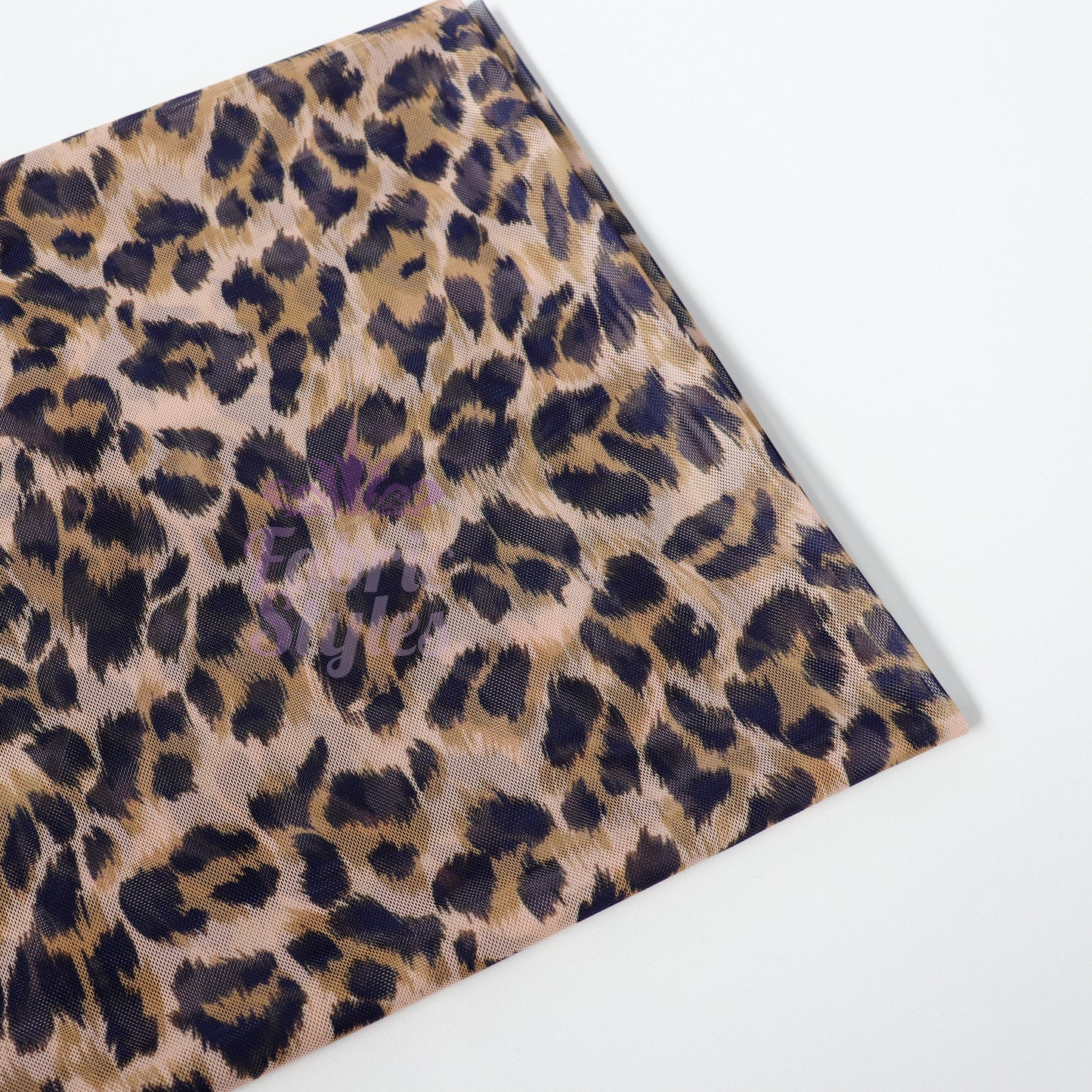 Leopard Print Power Mesh Fabric