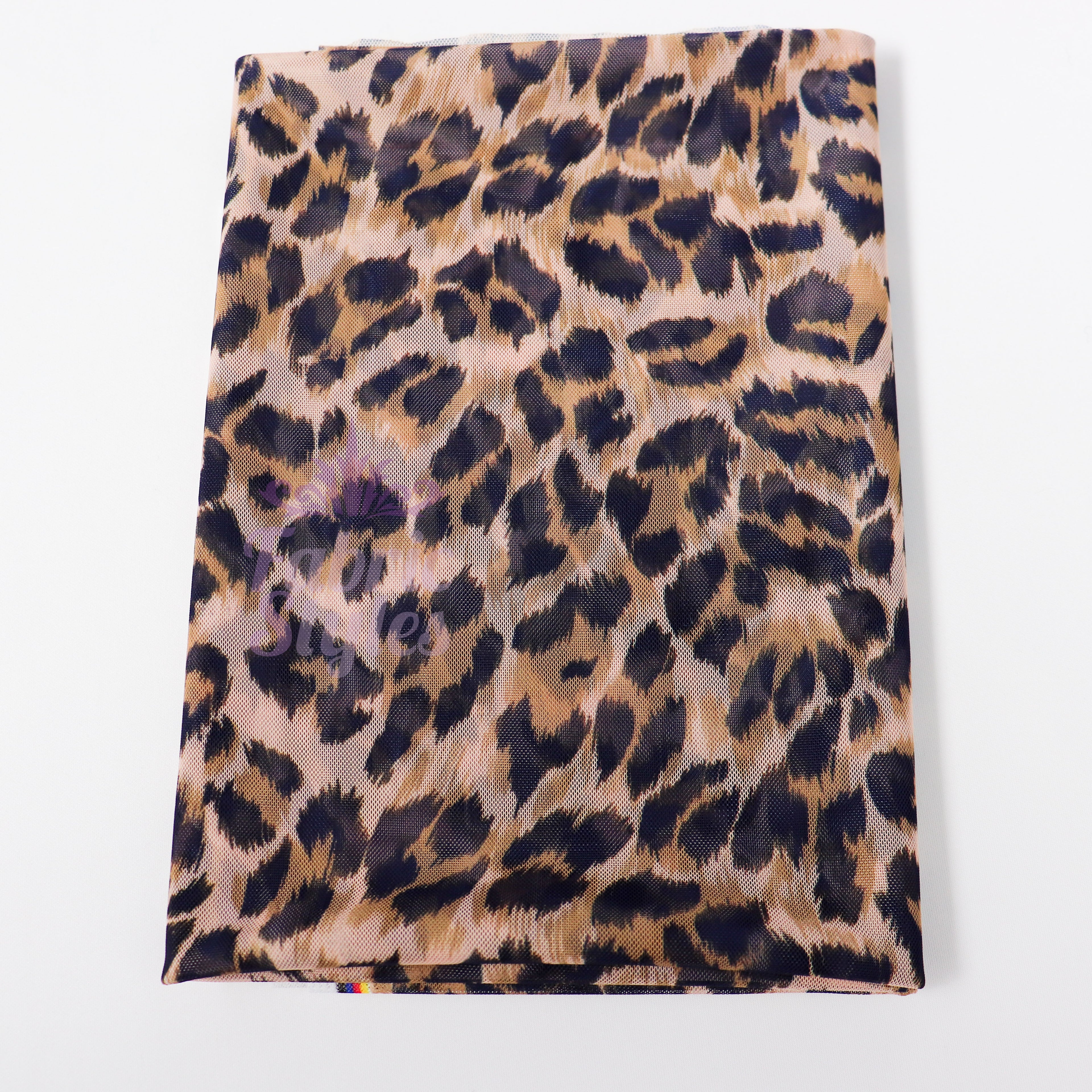 Leopard Print Power Mesh Fabric