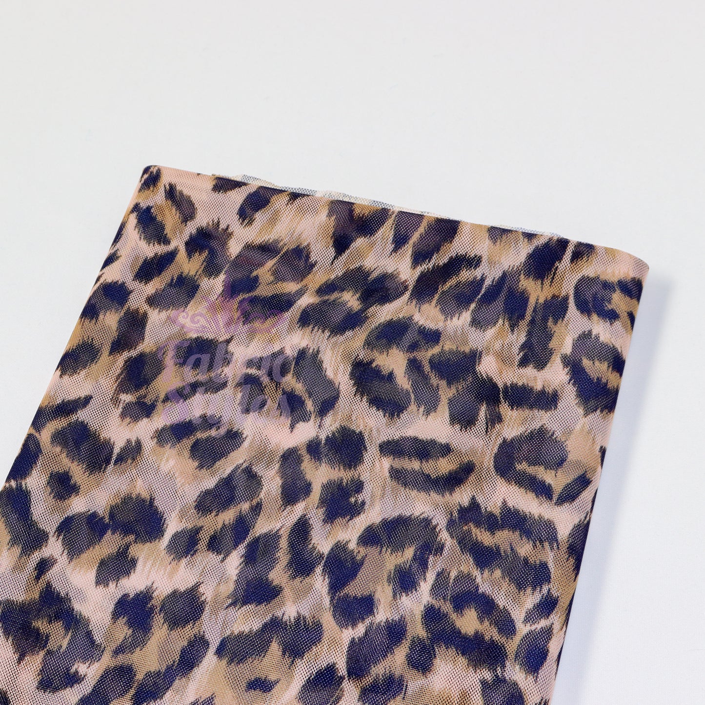 Leopard Print Power Mesh Fabric