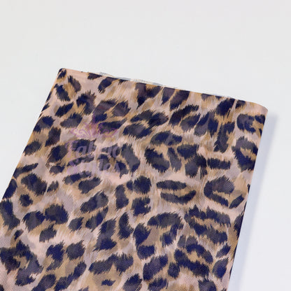 Leopard Print Power Mesh Fabric