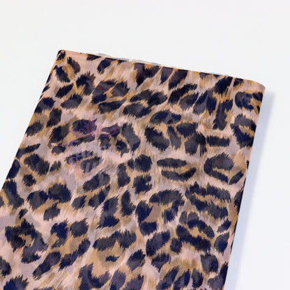 Leopard Print Power Mesh Fabric