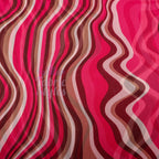 Pink Brown Swirl Power Mesh Fabric