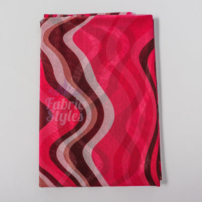 Pink Brown Swirl Power Mesh Fabric