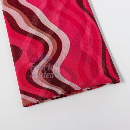 Pink Brown Swirl Power Mesh Fabric