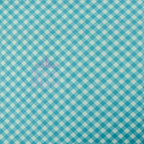 Blue Gingham Power Mesh Fabric