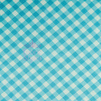Blue Gingham Power Mesh Fabric