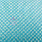 Blue Gingham Power Mesh Fabric