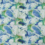 Blue Green Tie Dye Power Mesh Fabric