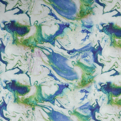 Blue Green Tie Dye Power Mesh Fabric