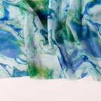 Blue Green Tie Dye Power Mesh Fabric