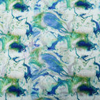 Blue Green Tie Dye Power Mesh Fabric