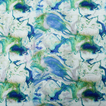 Blue Green Tie Dye Power Mesh Fabric