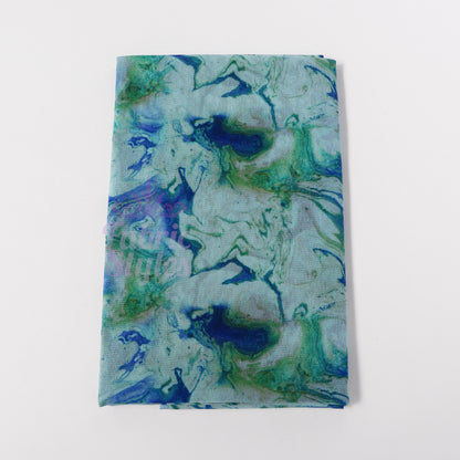 Blue Green Tie Dye Power Mesh Fabric
