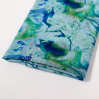 Blue Green Tie Dye Power Mesh Fabric