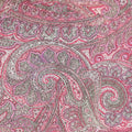 Red Glitter Paisley Power Mesh Fabric